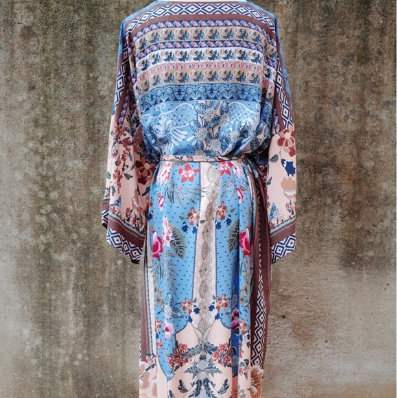 Boho multicolored kimono rap cover up - Picture 5 of 8